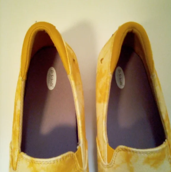 Dr. Scholls Jot It Down Deck Shoes Yellow Tie Dyed Slip-On Size 6.5 Pre-owned - Picture 6 of 11